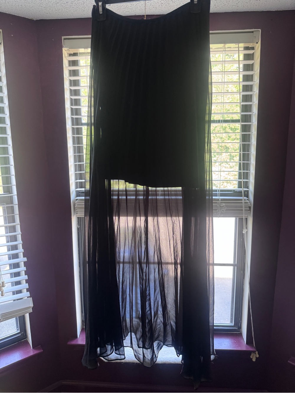 Black Sheer maxi Skirt with short lining